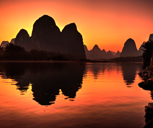 sunset in Yangshuo sunset in Yangshuo
